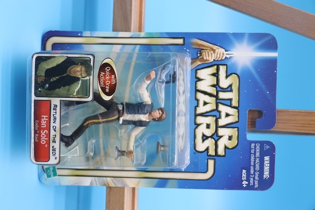 STAR WARS TOY: A 2002 STAR WARS HAN SOLO RETURN OF THE JEDI TOY. BRAND NEW. BOX MAY HAVE CONDITION ISSUES BUT ITEM IS SEALED.