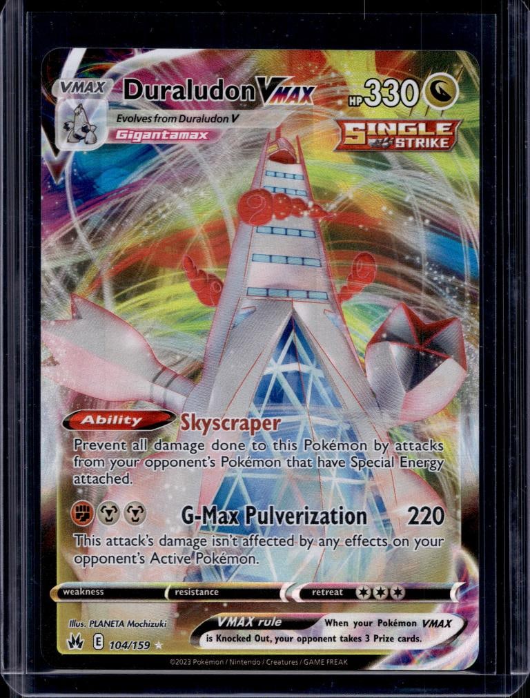 DURALUDON VMAX 2023 POKEMON CROWN ZENITH FULL ART HOLO ULTRA RARE: NEAR MINT OR BETTER CONDITION