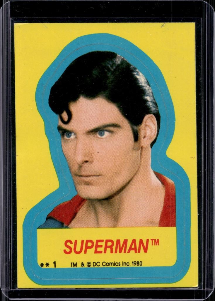 SUPERMAN (CHRISTOPHER REEVE) 1980 TOPPS SUPERMAN II STICKER: NEAR MINT OR BETTER CONDITION