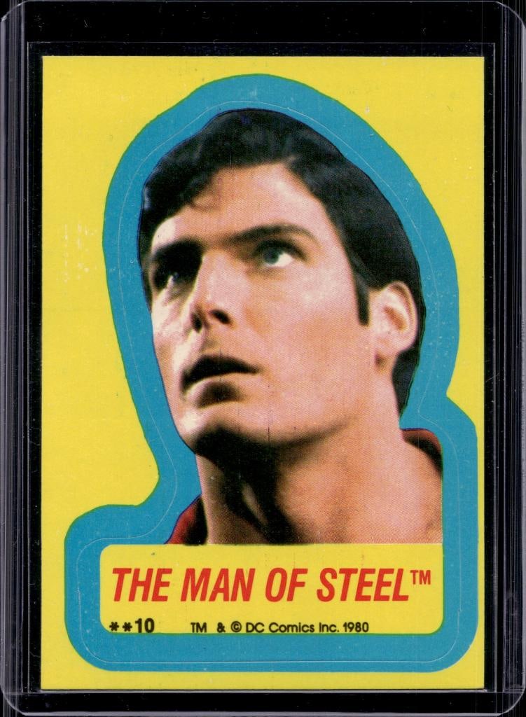 THE MAN OF STEEL (CHRISTOPHER REEVE) 1980 TOPPS SUPERMAN II STICKER (1 of 1)