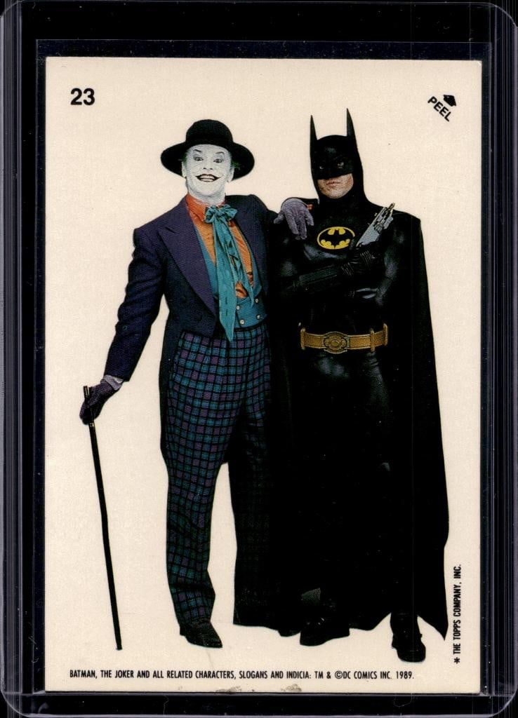 BATMAN AND THE JOKER (KEATON AND NICHOLSON) 1989 TOPPS BATMAN STICKER: NEAR MINT OR BETTER CONDITION