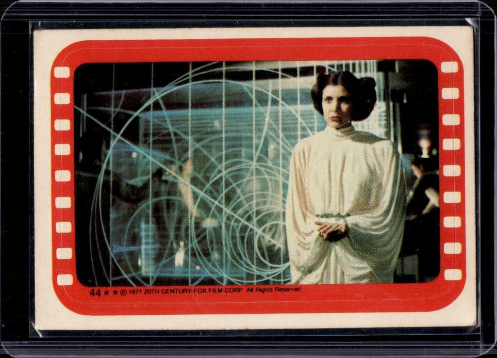 PRINCESS LEIA 1977 TOPPS STAR WARS A NEW HOPE STICKER ROOKIE: NEAR MINT OR BETTER CONDITION