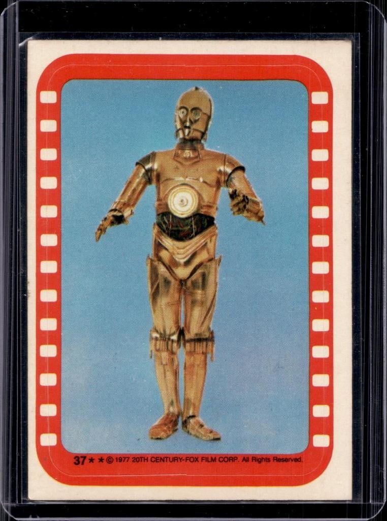C-3PO 1977 TOPPS STAR WARS A NEW HOPE STICKER ROOKIE: NEAR MINT OR BETTER CONDITION