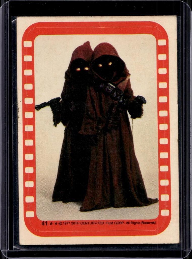 JAWAS 1977 TOPPS STAR WARS A NEW HOPE STICKER ROOKIE: NEAR MINT OR BETTER CONDITION