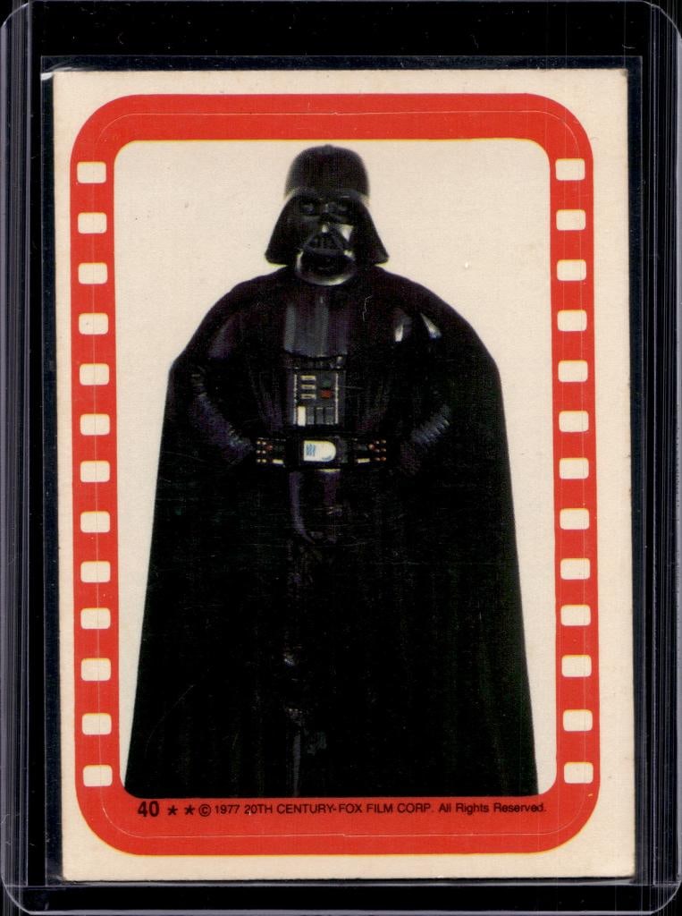 DARTH VADER 1977 TOPPS STAR WARS A NEW HOPE STICKER ROOKIE: NEAR MINT OR BETTER CONDITION