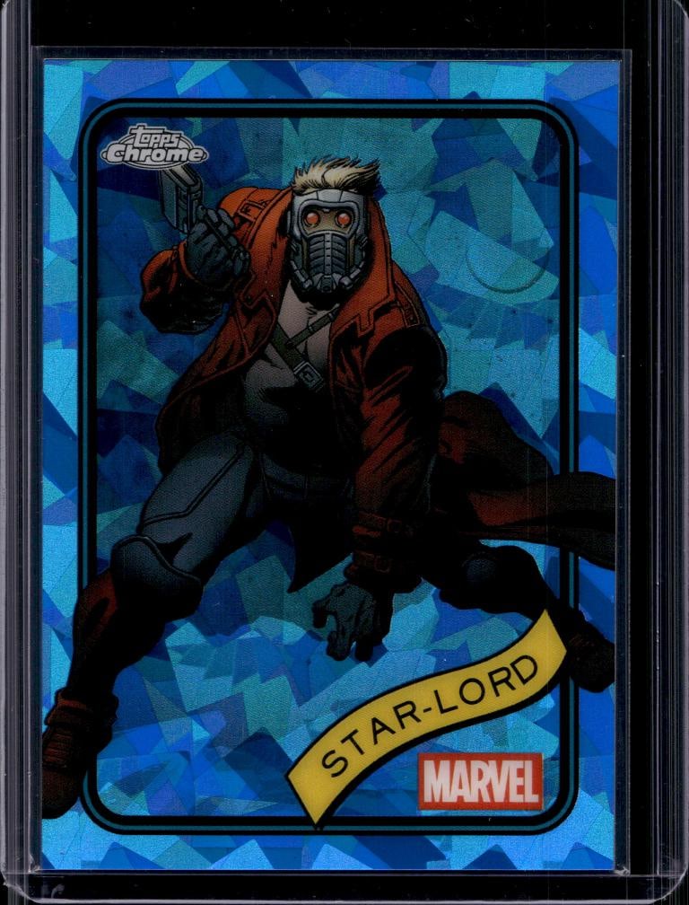 STAR-LORD 2025 TOPPS CHROME MARVEL SAPPHIRE REFRACTOR: NEAR MINT OR BETTER CONDITION