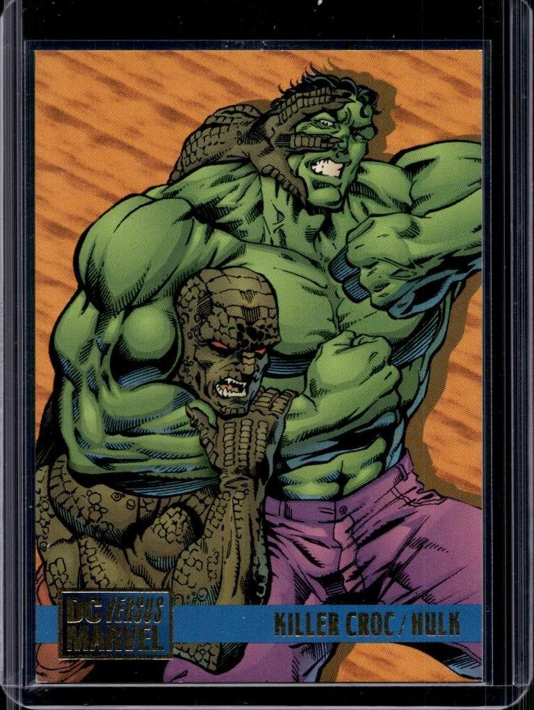 HULK VS KILLER CROC 1995 FLEER DC VS MARVEL: NEAR MINT OR BETTER CONDITION