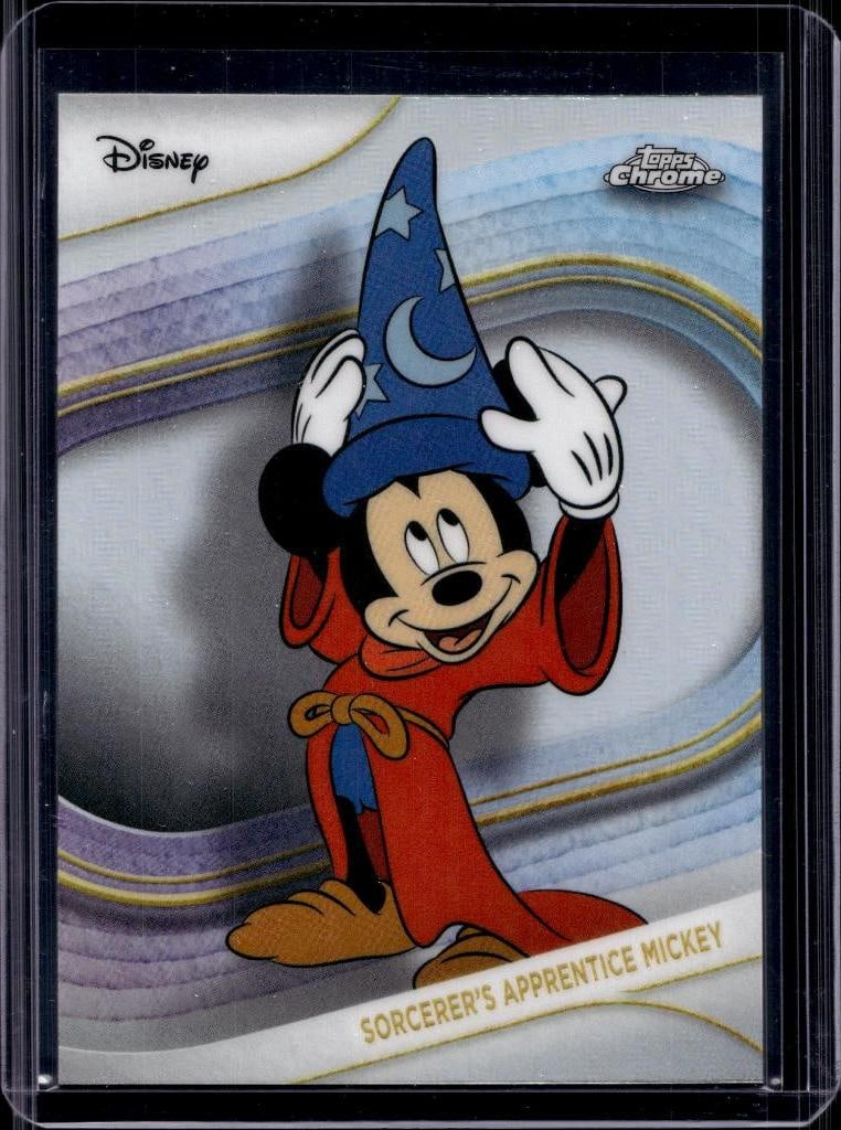 MICKEY MOUSE (SORCERER'S APPRENTICE) 2025 TOPPS CHROME DISNEY REFRACTOR: NEAR MINT OR BETTER CONDITION