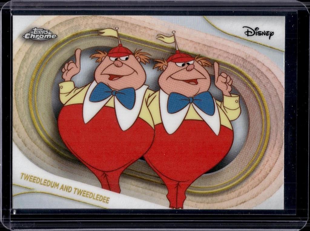 TWEEDLEDEE AND TWEEDLEDUM 2025 TOPPS CHROME DISNEY REFRACTOR: NEAR MINT OR BETTER CONDITION