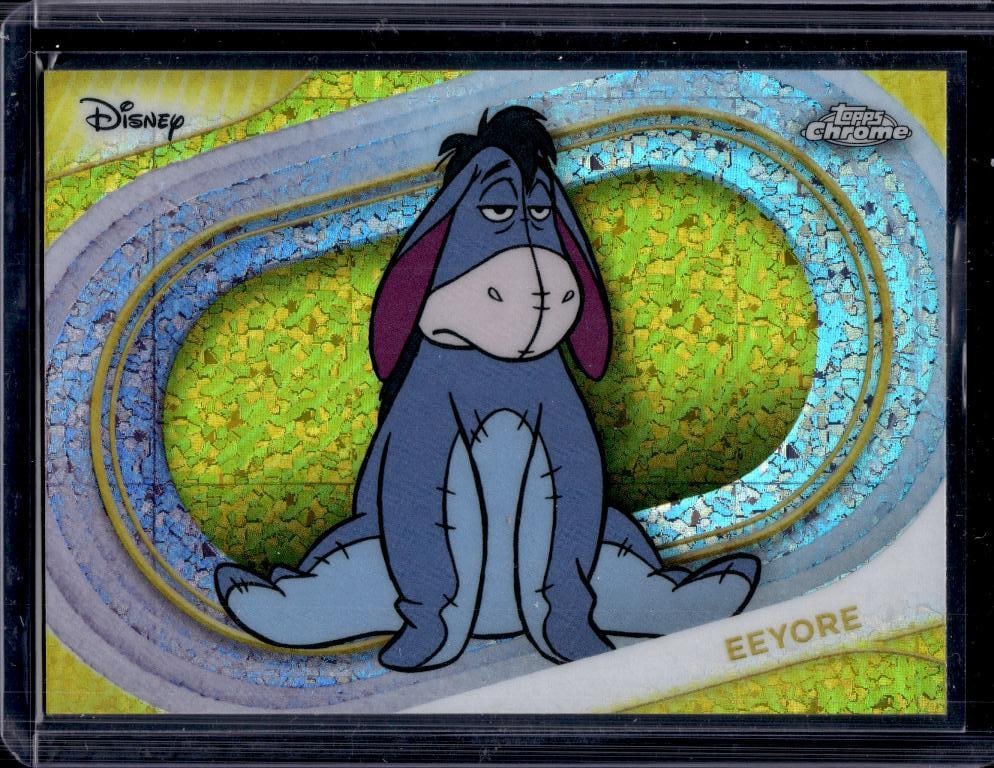 EEYORE 2025 TOPPS CHROME DISNEY MINI GOLD DIAMOND REFRACTOR: NEAR MINT OR BETTER CONDITION