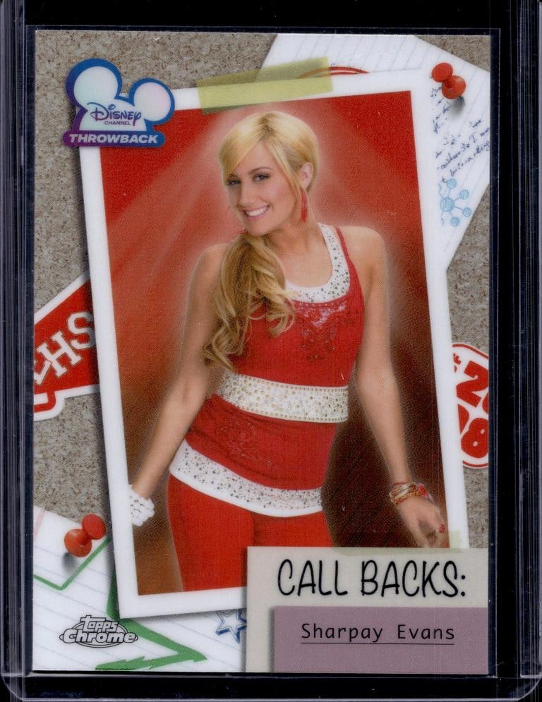 SHARPAY EVANS (ASHLEY TISDALE) 2026 TOPPS CHROME DISNEY CALL BACKS REFRACTOR: NEAR MINT OR BETTER CONDITION