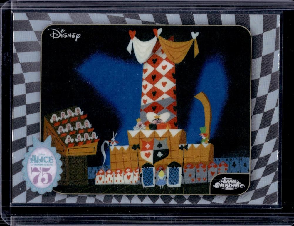 THE QUEENS THRONE 2026 TOPPS CHROME DISNEY ALICE IN WONDERLAND ART REFRACTOR: NEAR MINT OR BETTER CONDITION