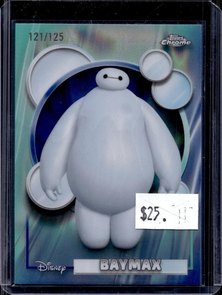 BAYMAX 2026 TOPPS CHROME DISNEY TEAL RAYWAVE REFRACTOR: 121/125. NEAR MINT OR BETTER CONDITION