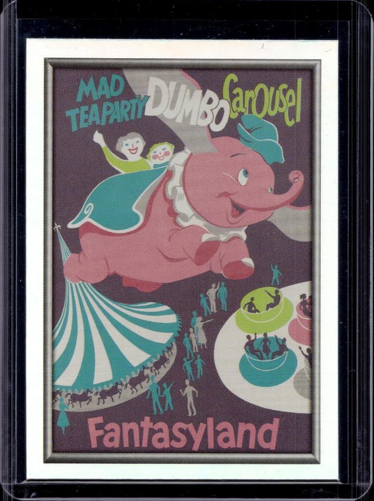DUMBO CAROUSEL & MAD TEA PARTY 2025 TOPPS DISNEYLAND 70TH FANTASYLAND POSTER INSERT: NEAR MINT OR BETTER CONDITION