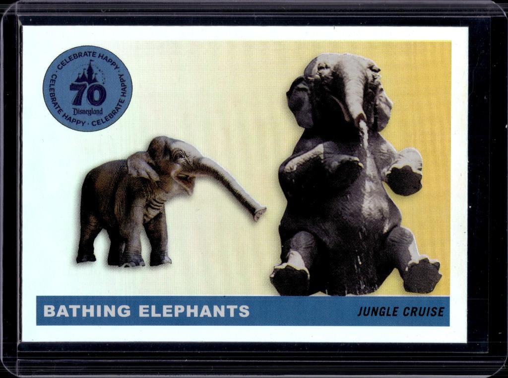 BATHING ELEPHANTS 2025 TOPPS DISNEYLAND 70TH 1955 INSERT: NEAR MINT OR BETTER CONDITION