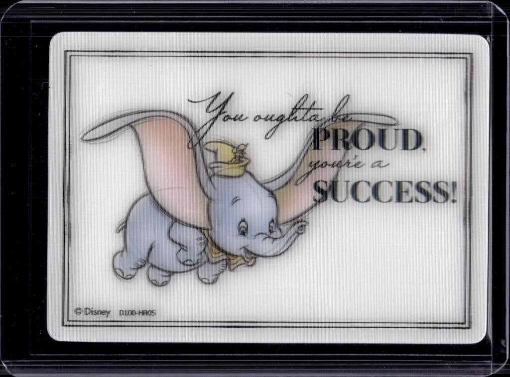 DUMBO 2023 CARD FUN DISNEY 100 HAND DRAWN LENTICULAR INSERT: NEAR MINT OR BETTER CONDITION