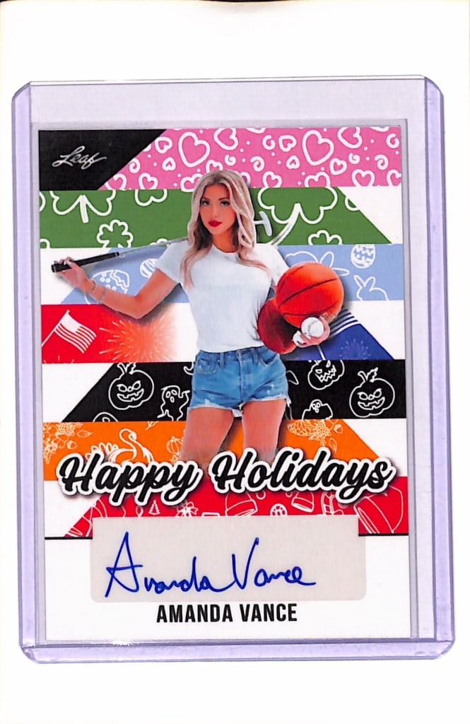 AMANDA VANCE 2025 LEAF HOLIDAYS AUTOGRAPH CARD: NEAR MINT OR BETTER CONDITION