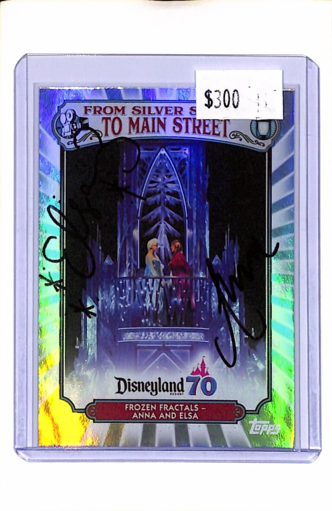 ELSA AND ANNA 2025 TOPPS DISNEYLAND 70TH PARK SIGNED CHARACTER AUTOGRAPH