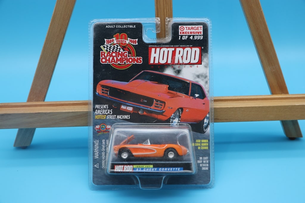 CHEVY CORVETTE CAR: A TARGET EXCLUSVE HOT ROD MAGAZINE RACING CHAMPIONS 1957 CHEVY CORVETTE. 1 OF 4,999 MADE. BRAND NEW