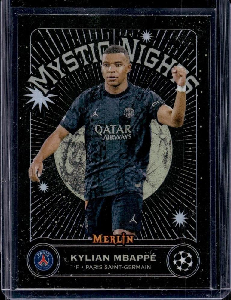 KYLIAN MBAPPE 2024 TOPPS MERLIN MYSTIC NIGHTS REFRACTOR SP: NEAR MINT OR BETTER CONDITION