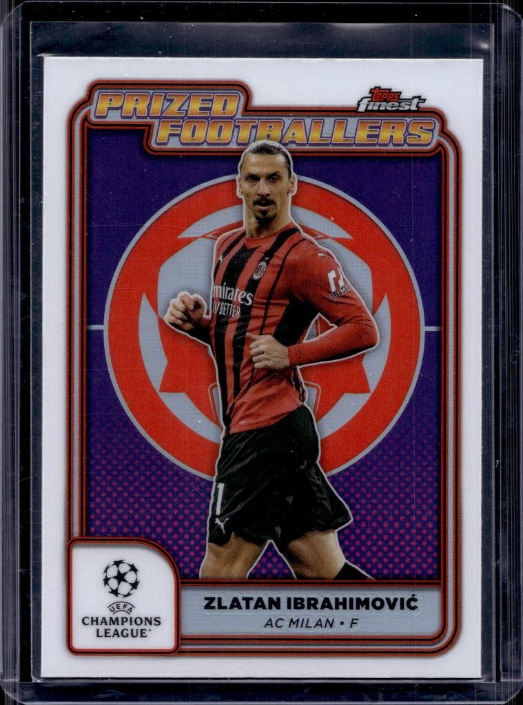 ZLATAN IBRAHIMOVIC 2025 TOPPS FINEST PRIZED FOOTBALLERS REFRACTOR: NEAR MINT OR BETTER CONDITION