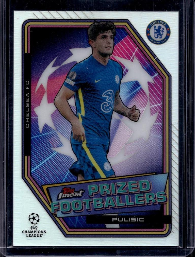 CHRISTIAN PULISIC 2022 TOPPS FINEST PRIZED FOOTBALLERS REFRACTOR: NEAR MINT OR BETTER CONDITION