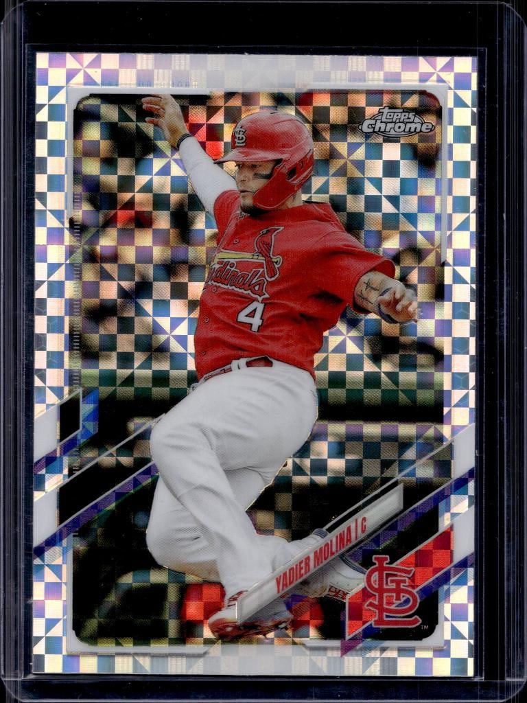 YADIER MOLINA 2021 TOPPS CHROME XFRACTOR: NEAR MINT OR BETTER CONDITION