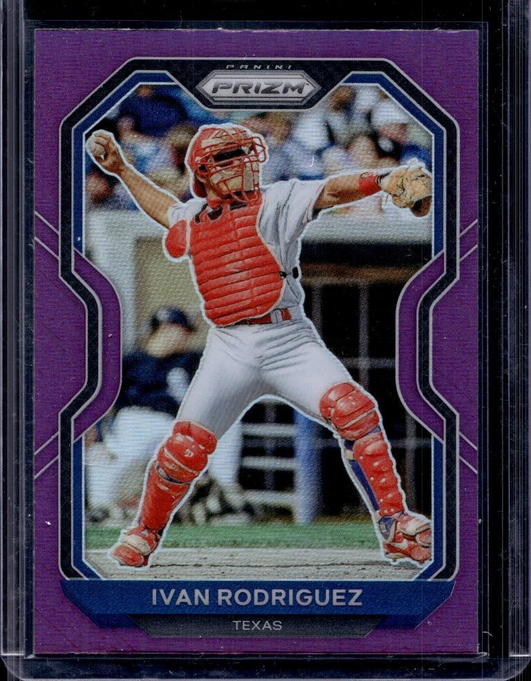 IVAN RODRIGUEZ 2021 PANINI PRIZM PURPLE PRIZM: NEAR MINT OR BETTER CONDITION
