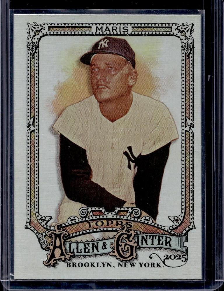 ROGER MARIS 2025 TOPPS ALLEN AND GINTER SILVER HOLOFOIL: NEAR MINT OR BETTER CONDITION