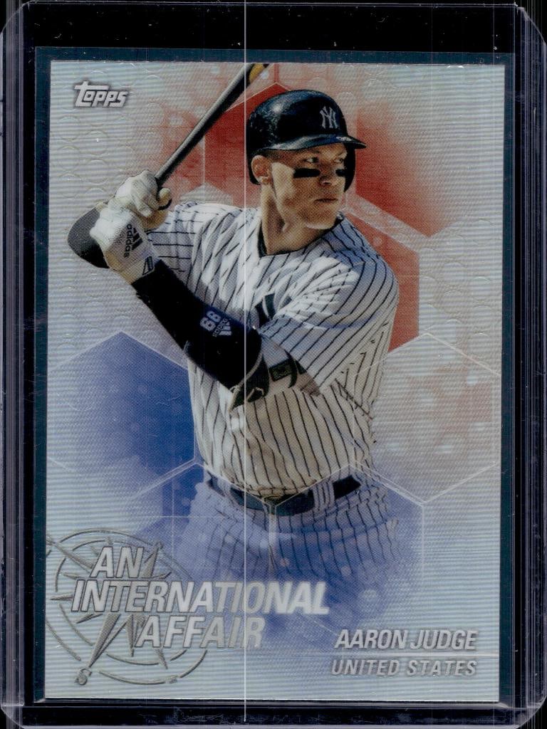 AARON JUDGE 2018 TOPPS CHROME INTERNATIONAL AFFAIR REFRACTOR INSERT: NEAR MINT OR BETTER CONDITION