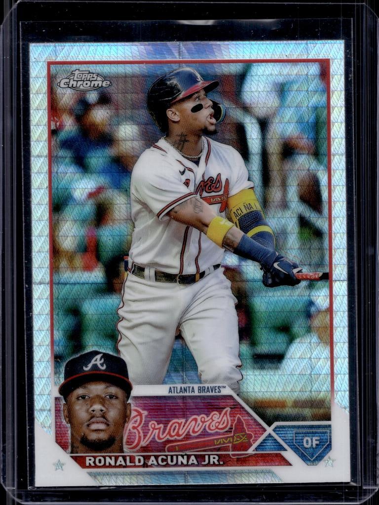RONALD ACUNA JR 2023 TOPPS CHROME PRISM REFRACTOR: NEAR MINT OR BETTER CONDITION