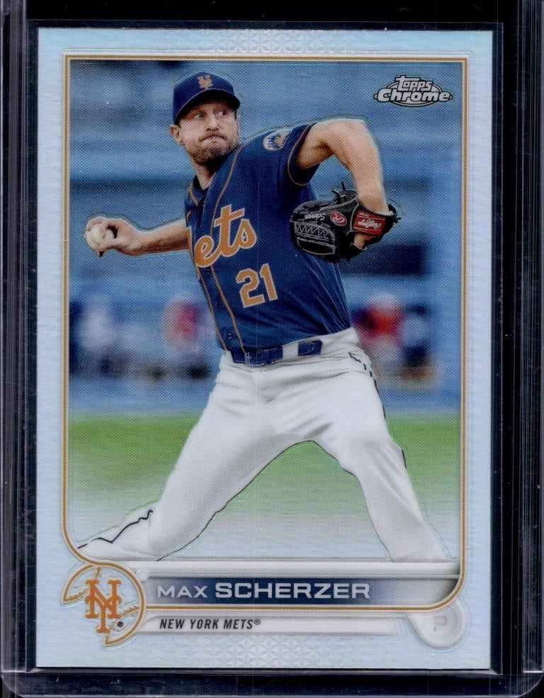 MAX SCHERZER 2022 TOPPS CHROME REFRACTOR: NEAR MINT OR BETTER CONDITION