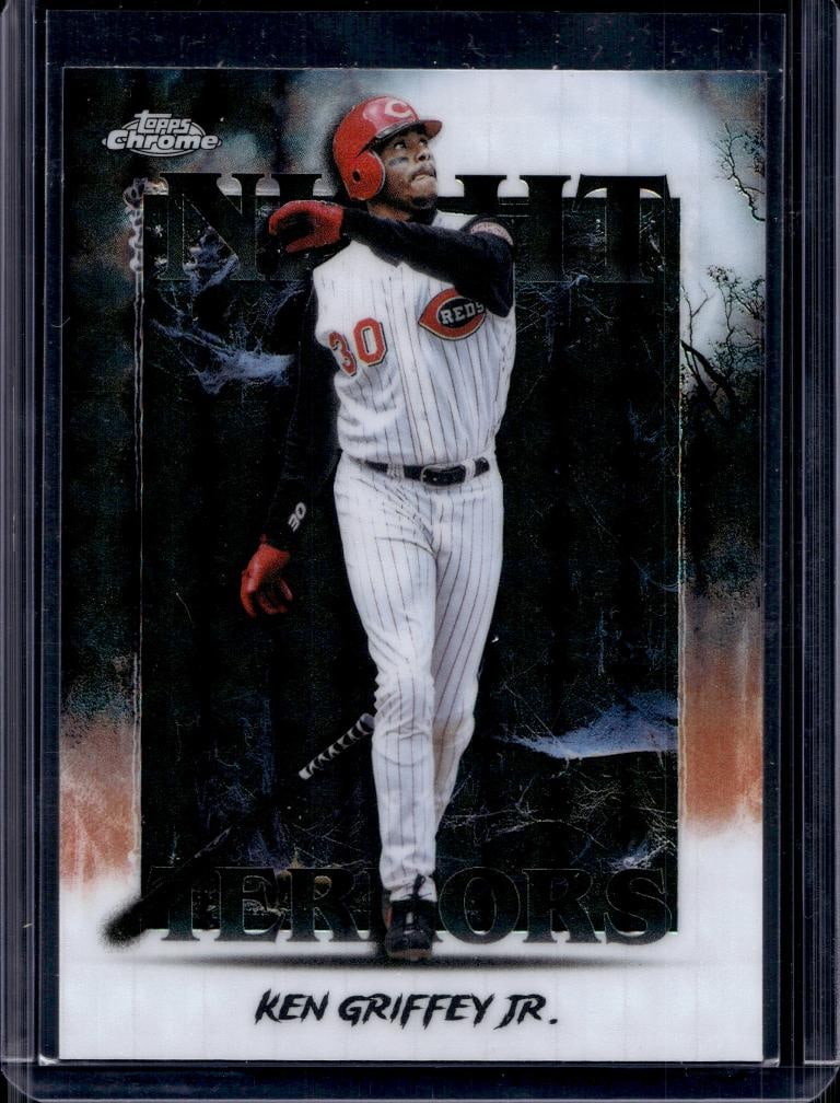 KEN GRIFFEY JR 2025 TOPPS CHROME UPDATE NIGHT TERRORS GEOMETRIC REFRACTOR: NEAR MINT OR BETTER CONDITION