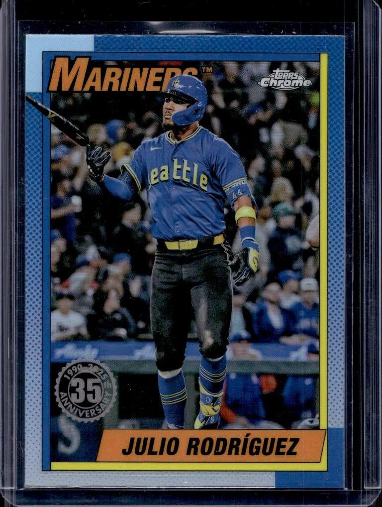JULIO RODRIGUEZ 2025 TOPPS CHROME 1990 RETRO REFRACTOR: NEAR MINT OR BETTER CONDITION