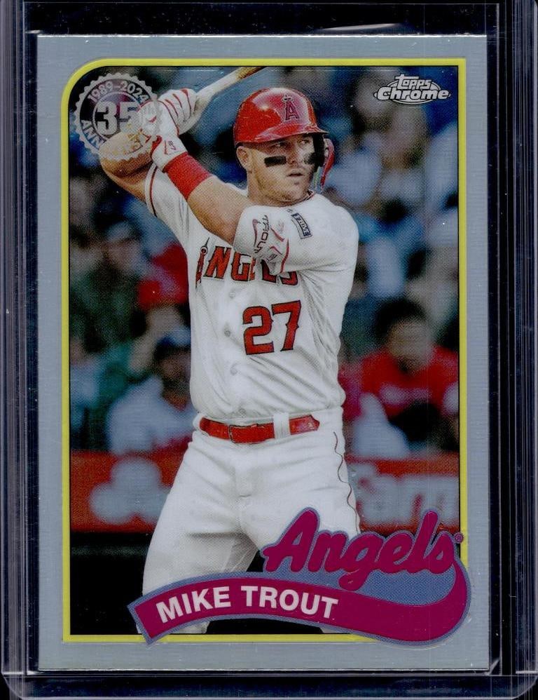 MIKE TROUT 2024 TOPPS CHROME 1989 RETRO REFRACTOR: NEAR MINT OR BETTER CONDITION