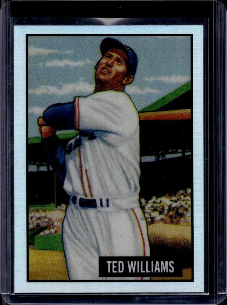 TED WILLIAMS 2017 BOWMAN CHROME REPRINT REFRACTOR: NEAR MINT OR BETTER CONDITION