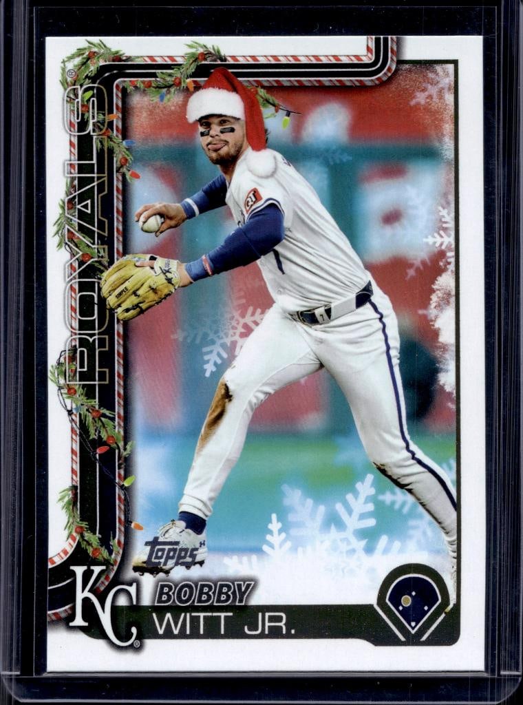 BOBBY WITT JR 2025 TOPPS HOLIDAY SANTA HAT PHOTO VARIATION SP: NEAR MINT OR BETTER CONDITION