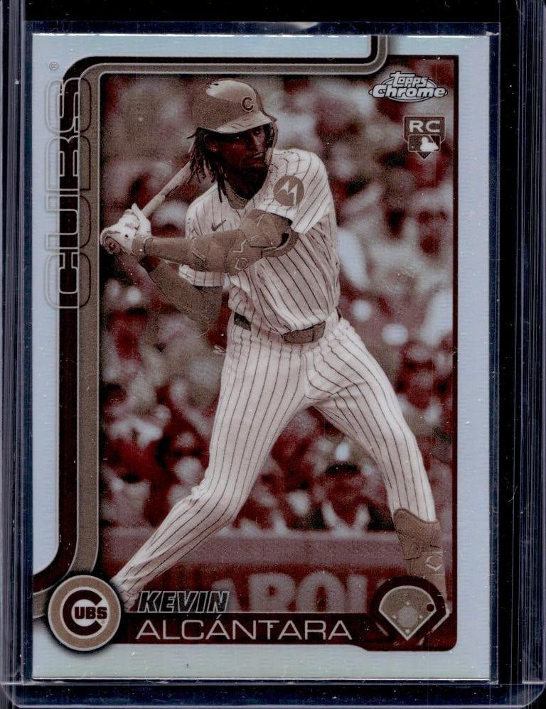 KEVIN ALCANTARA 2025 TOPPS CHROME SEPIA REFRACTOR ROOKIE CARD: NEAR MINT OR BETTER CONDITION