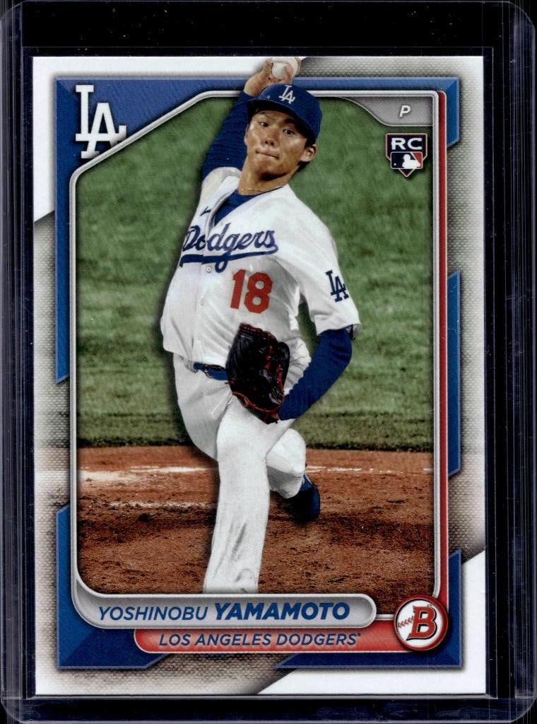 YOSHINOBU YAMAMOTO 2024 BOWMAN ROOKIE CARD: NEAR MINT OR BETTER CONDITION