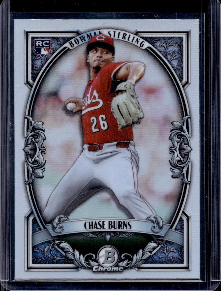 CHASE BURNS 2026 BOWMAN STERLING REFRACTOR ROOKIE CARD: NEAR MINT OR BETTER CONDITION