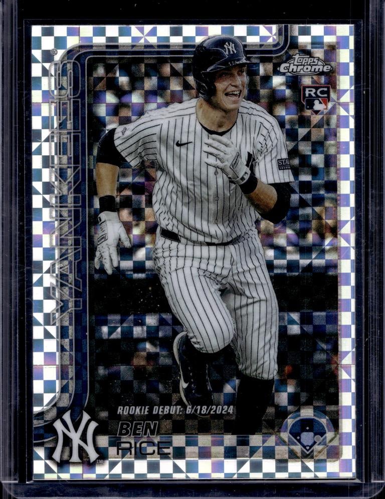BEN RICE 2025 TOPPS CHROME XFRACTOR ROOKIE CARD: NEAR MINT OR BETTER CONDITION