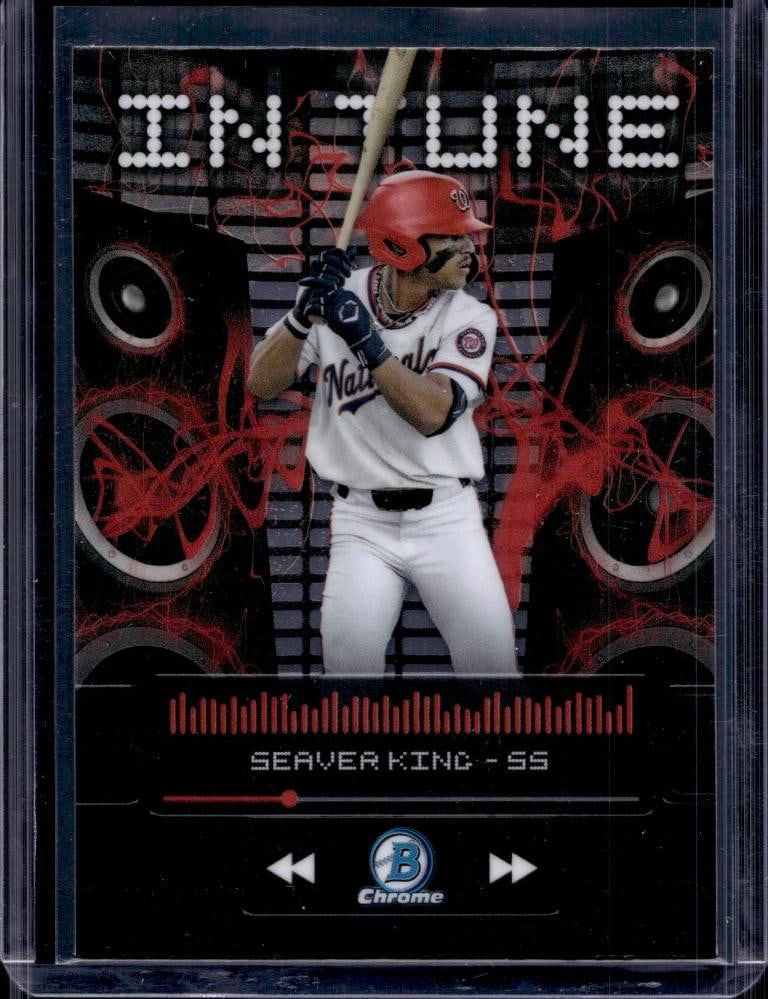 SEAVER KING 2024 BOWMAN CHROME IN TUNE ROOKIE CARD: NEAR MINT OR BETTER CONDITION