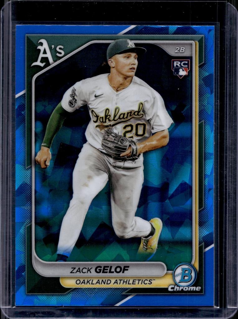 ZACK GELOF 2024 BOWMAN CHROME SAPPHIRE REFRACTOR ROOKIE CARD: NEAR MINT OR BETTER CONDITION