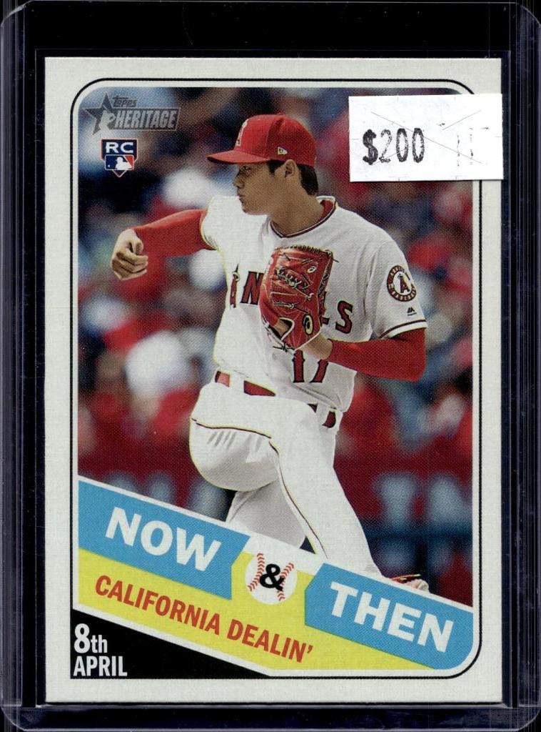 SHOHEI OHTANI 2018 TOPPS HERITAGE NOW AND THEN INSERT ROOKIE CARD: NEAR MINT OR BETTER CONDITION