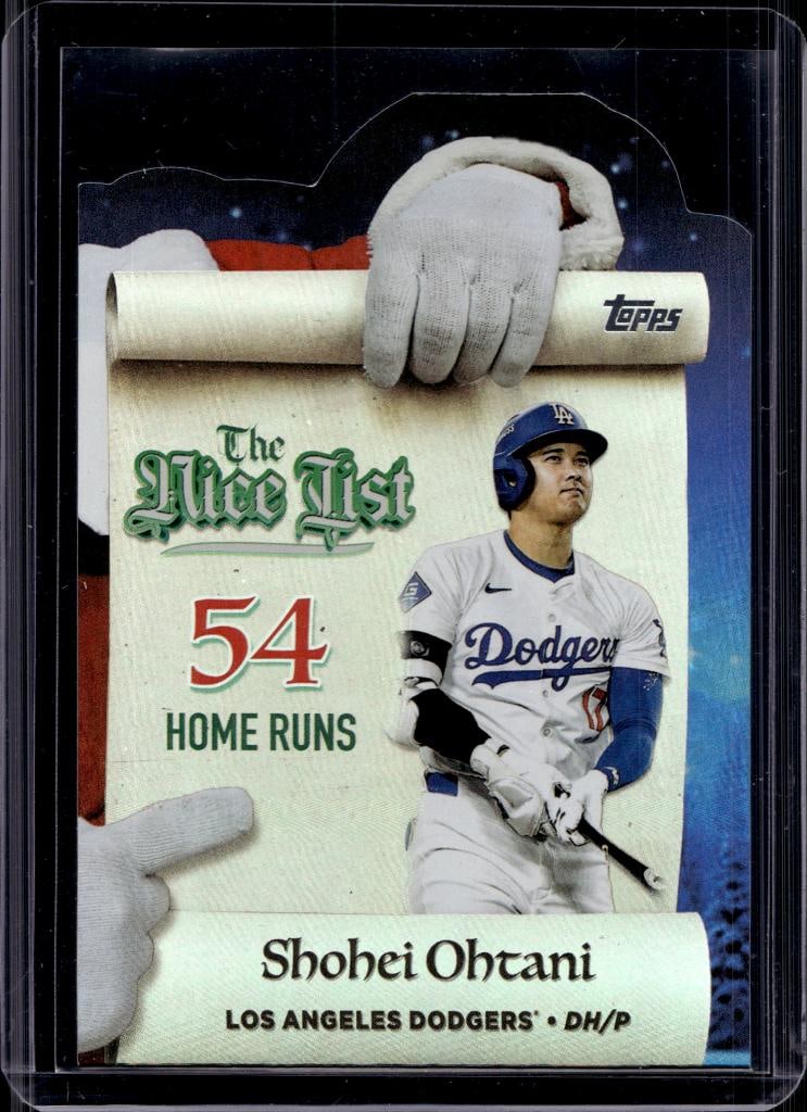 SHOHEI OHTANI 2025 TOPPS HOLIDAY NICE LIST INSERT: NEAR MINT OR BETTER CONDITION