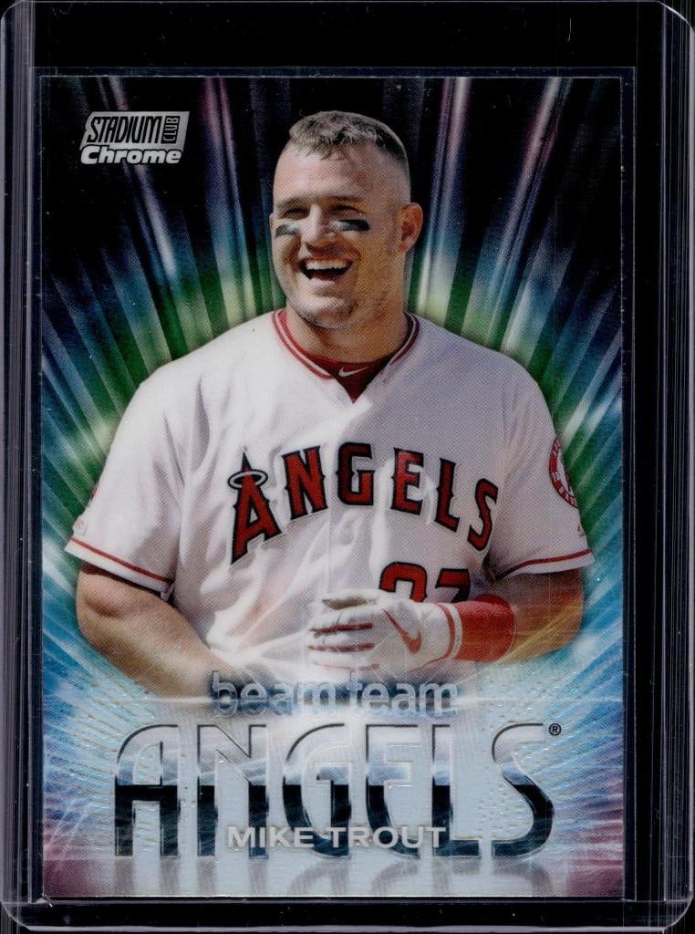 MIKE TROUT 2020 STADIUM CLUB CHROME BEAM TEAM REFRACTOR: NEAR MINT OR BETTER CONDITION