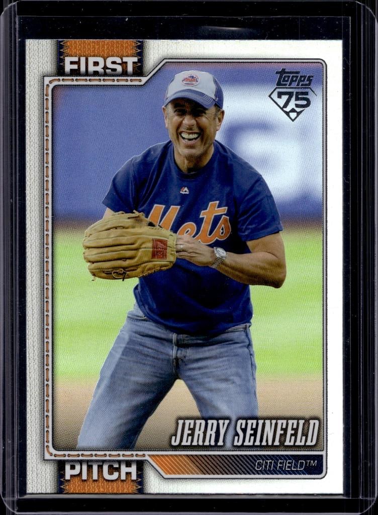 JERRY SEINFELD 2026 TOPPS FIRST PITCH HOLOFOIL INSERT: NEAR MINT OR BETTER CONDITION