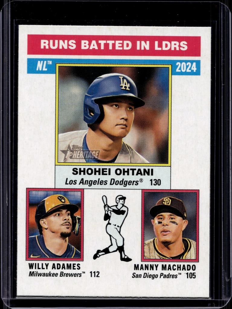 SHOHEI OHTANI 2025 TOPPS HERITAGE LEAGUE LEADERS: NEAR MINT OR BETTER CONDITION