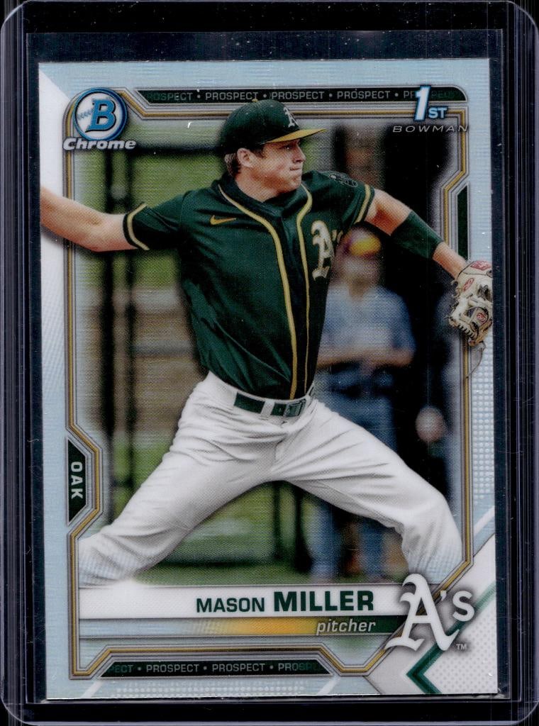 MASON MILLER 2021 BOWMAN CHROME 1ST REFRACTOR ROOKIE CARD: NEAR MINT OR BETTER CONDITION