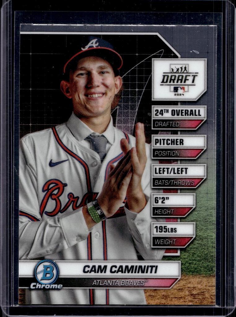 CAM CAMINITI 2024 BOWMAN CHROME DRAFT INSERT ROOKIE CARD: NEAR MINT OR BETTER CONDITION